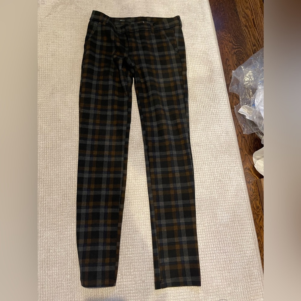 Stretch plaid pants